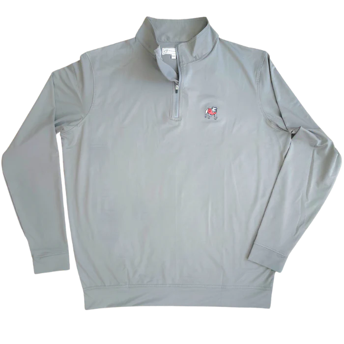 UGA 1/4 Zip Standing Dawg Performance Pullover - Grey