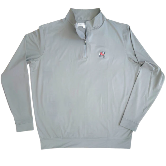 UGA 1/4 Zip Standing Dawg Performance Pullover - Grey