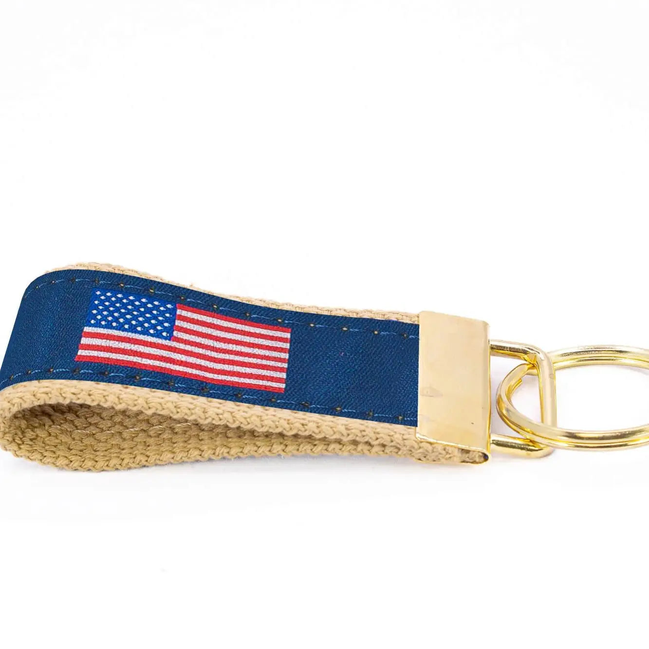 American Flag Woven Ribbon Key Chain