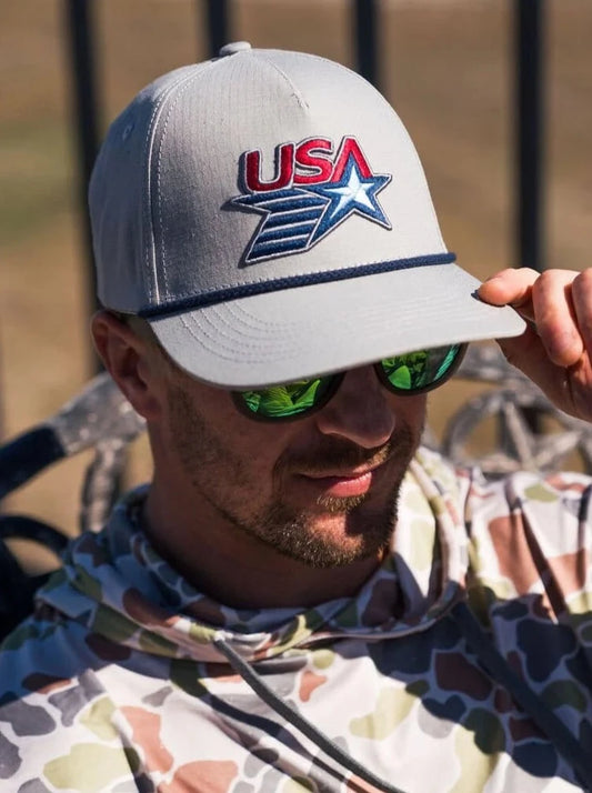 USA Retro Star Hat - Grey