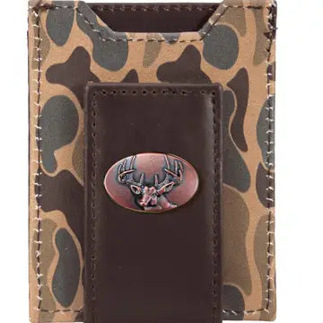 Magnetic Front Pocket Camo Leather Wallet