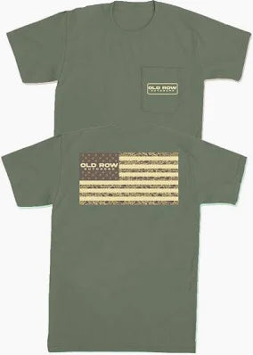 80's Camo Flag Pocket Tee