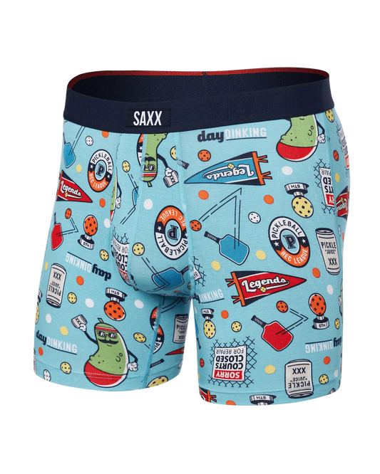 SAXX Vibe Xtra Soft Comfort Boxer Brief - Pickleball Legends-Aqua