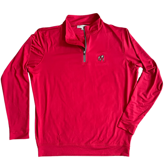UGA 1/4 Zip Standing Dawg Performance Pullover - Red