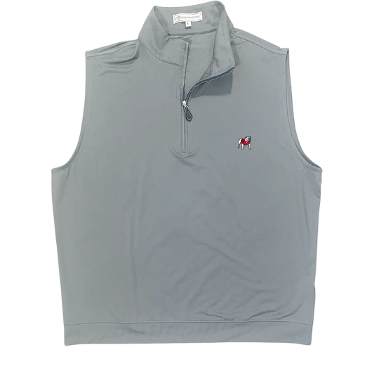 UGA 1/4 Zip Standing Dawg Performance Vest - Ash Grey