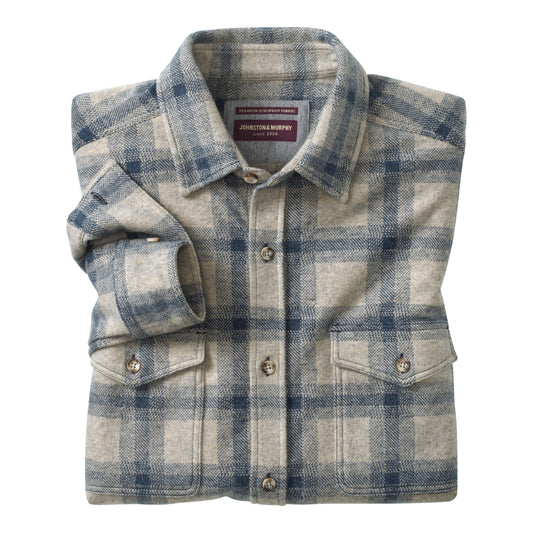 Johnston & Murphy Brushed Button-Front Knit