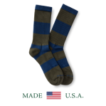 Striped Ribbed Sock - Olive