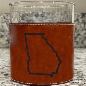 Georgia Faux Leather Rocks Glass