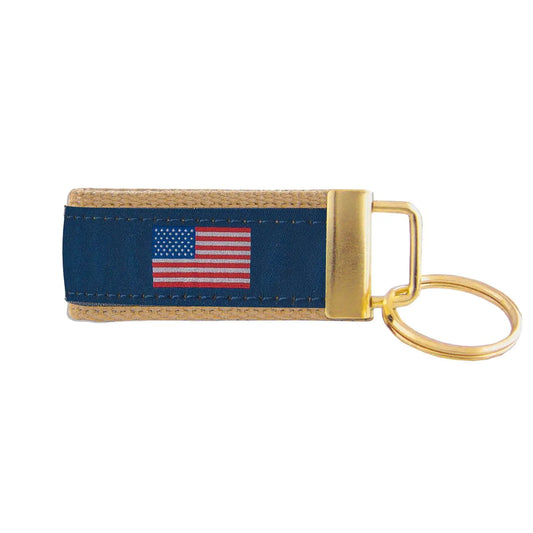 American Flag Woven Ribbon Key Chain