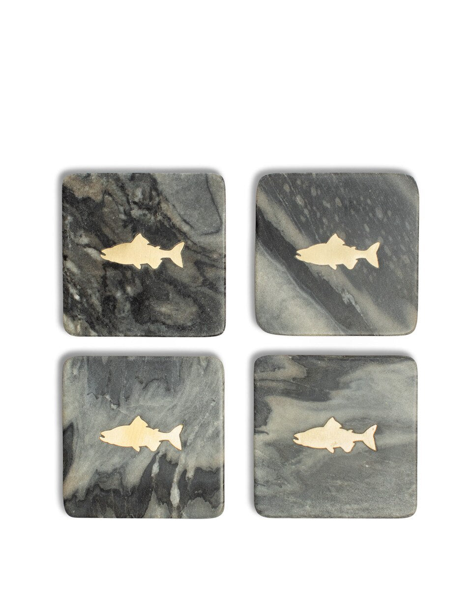 Rugged Marble Coaster Set