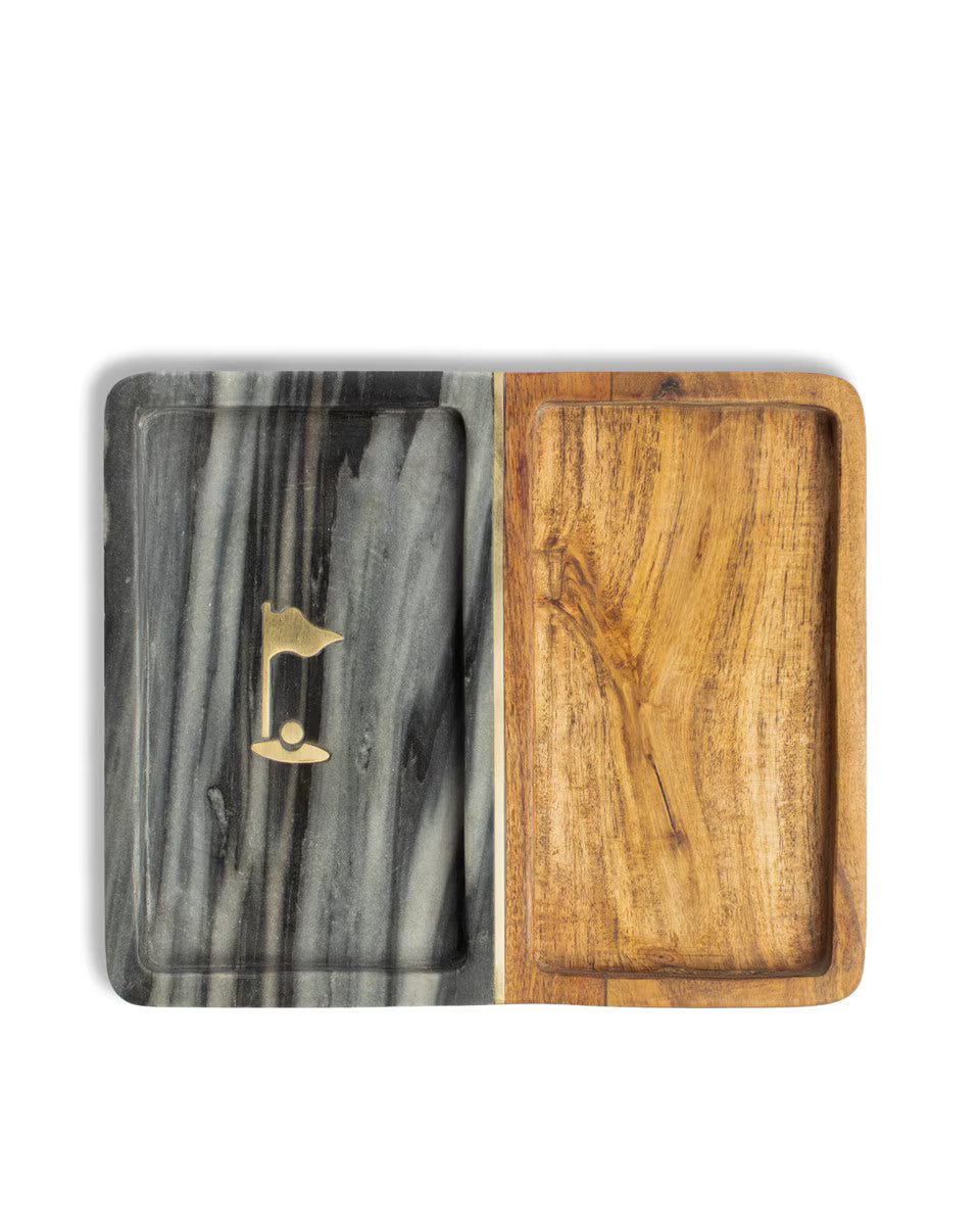 Marble and Wood Valet Tray