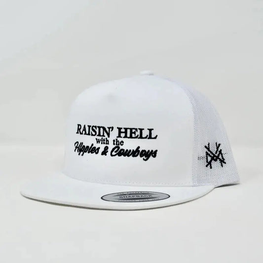 Raising Hell with the Hippies and Cowboys Trucker Hat
