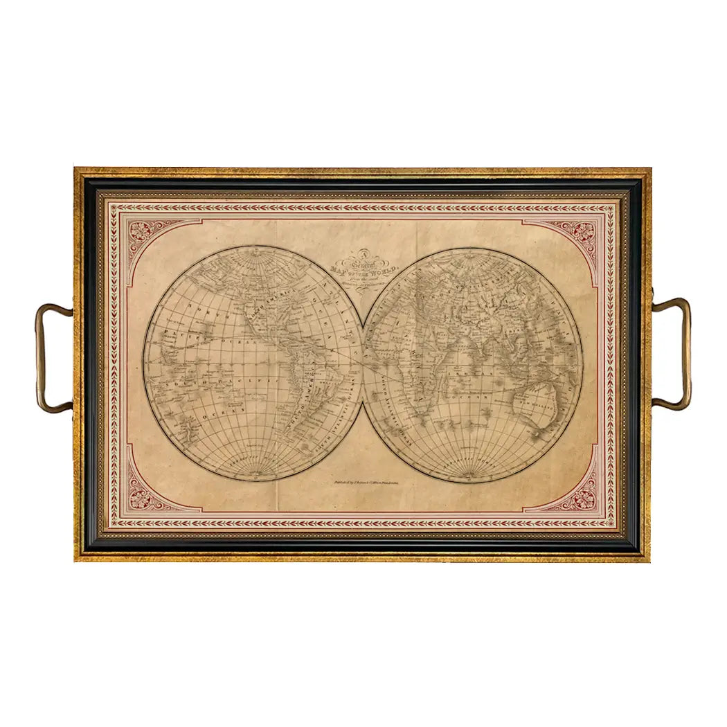 Old World Map Decorative Tray