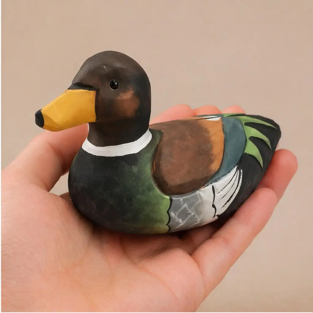 Basswood Duck Figurine