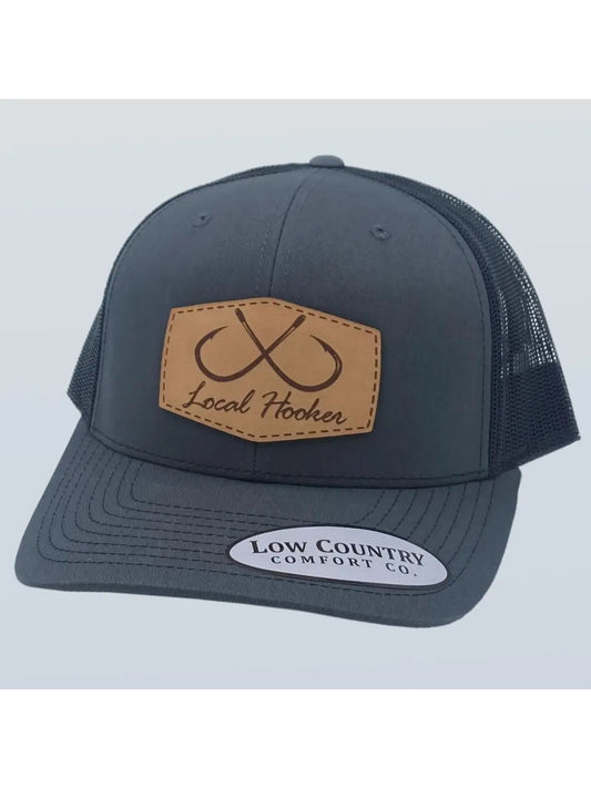 Local Hooker Patch Leather Charcoal/Black Hat