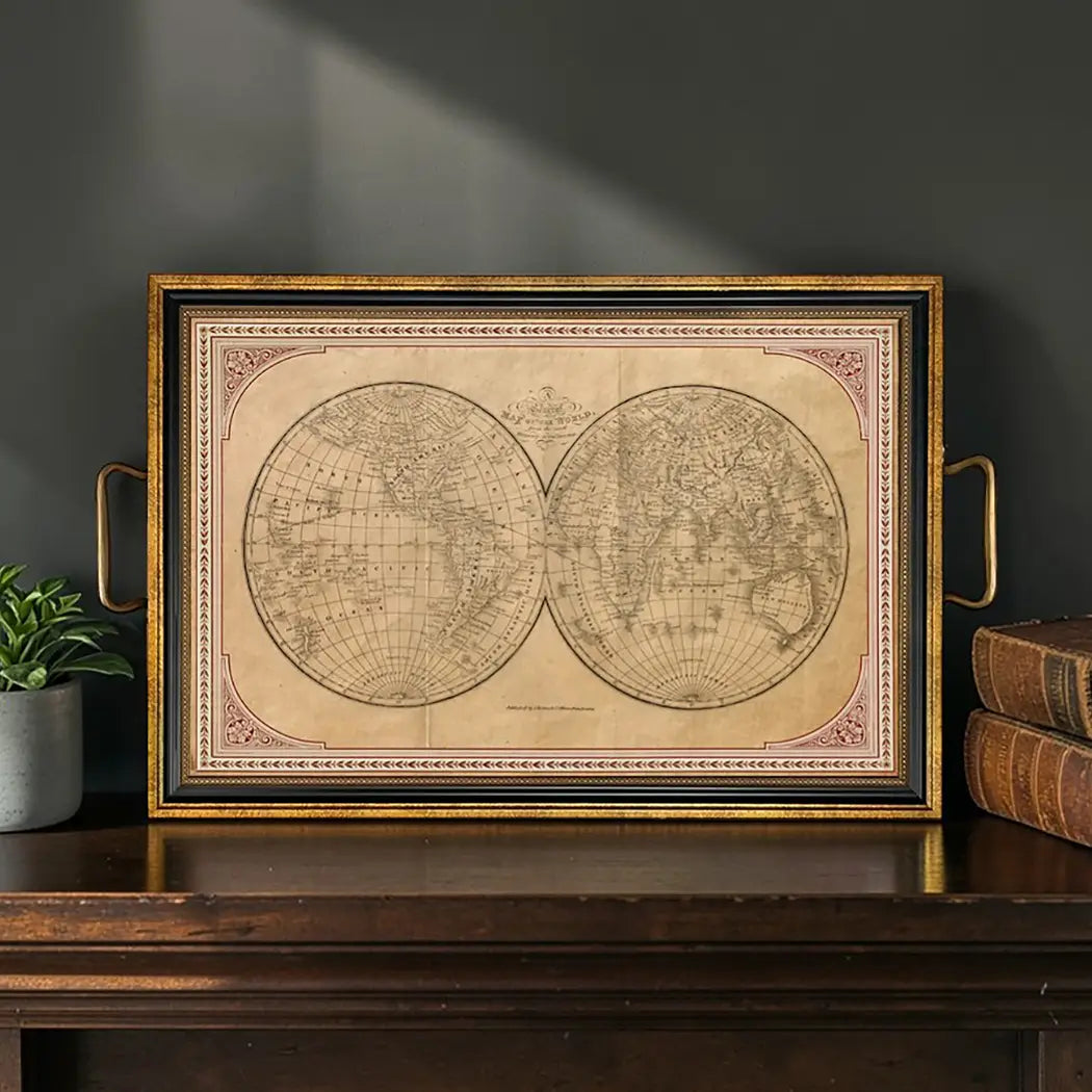 Old World Map Decorative Tray
