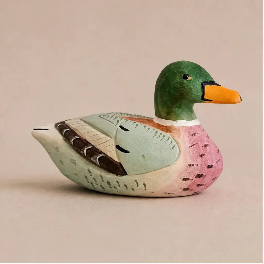 Basswood Duck Figurine
