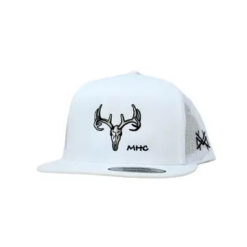 Deer Skull Trucker Hat -White