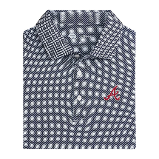 Braves Script A Outline Scope Printed Performance Polo - Naval Academy