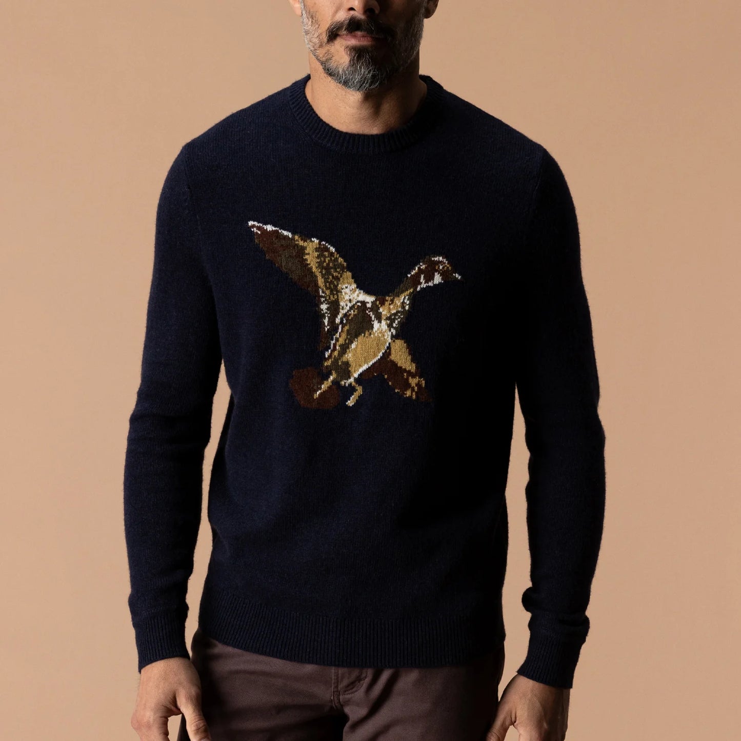 Flying Wood Duck Merino Crewneck Sweater