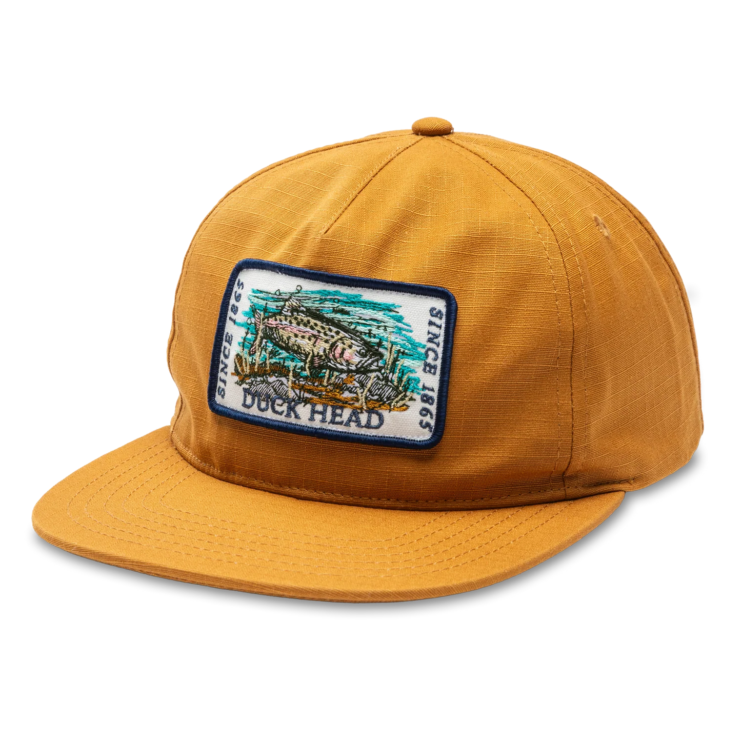 Duck Head Ripstop Unstructured 5-Panel Hat in harvest spice