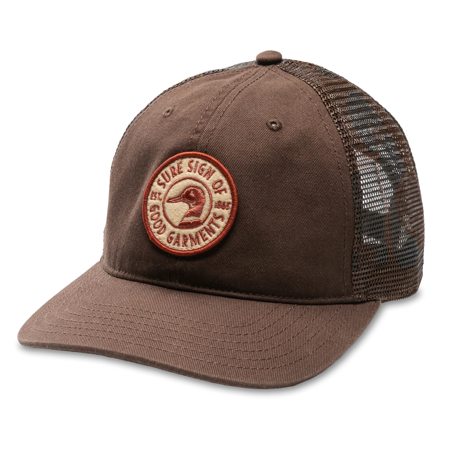 Duck Head Trucker Hat With Camo Mesh