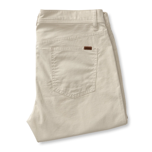 Classic Fit Pinpoint Canvas Five-Pocket Pant - Stone