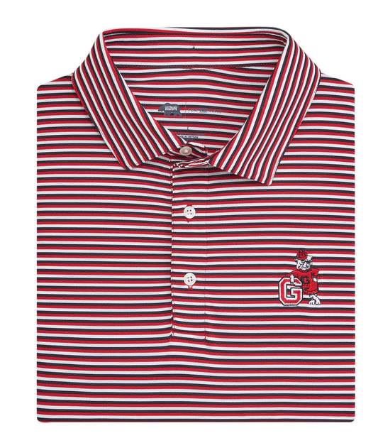 UGA G Dog Tri Stripe Performance Polo