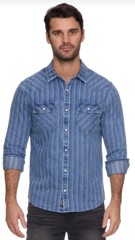 Lineville LS Textured Stripe Western Shirt