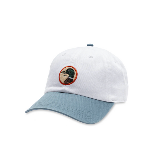 Duck Head Circle Patch Twill Hat - White