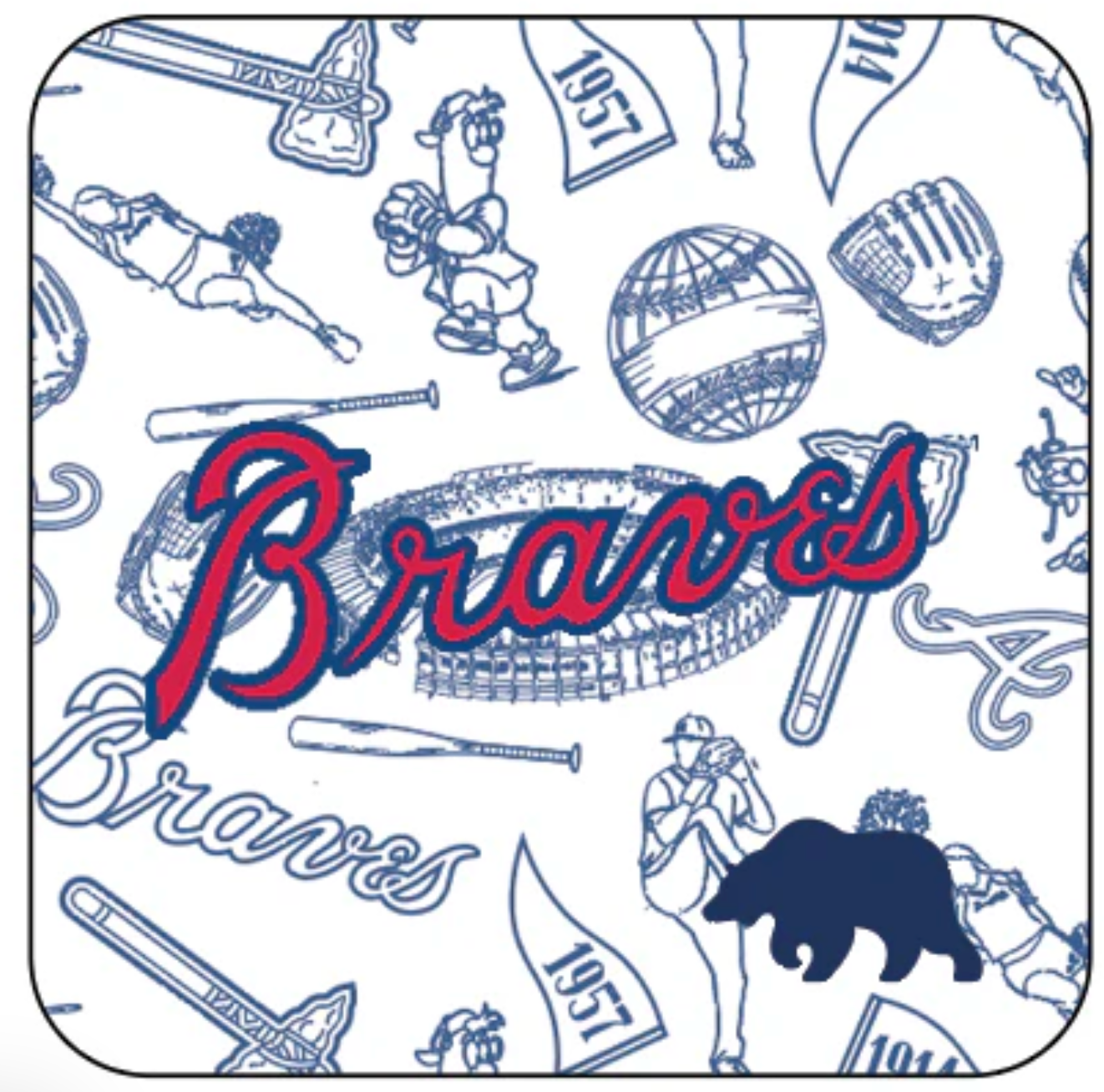 Braves Icon Printed Performance Polo