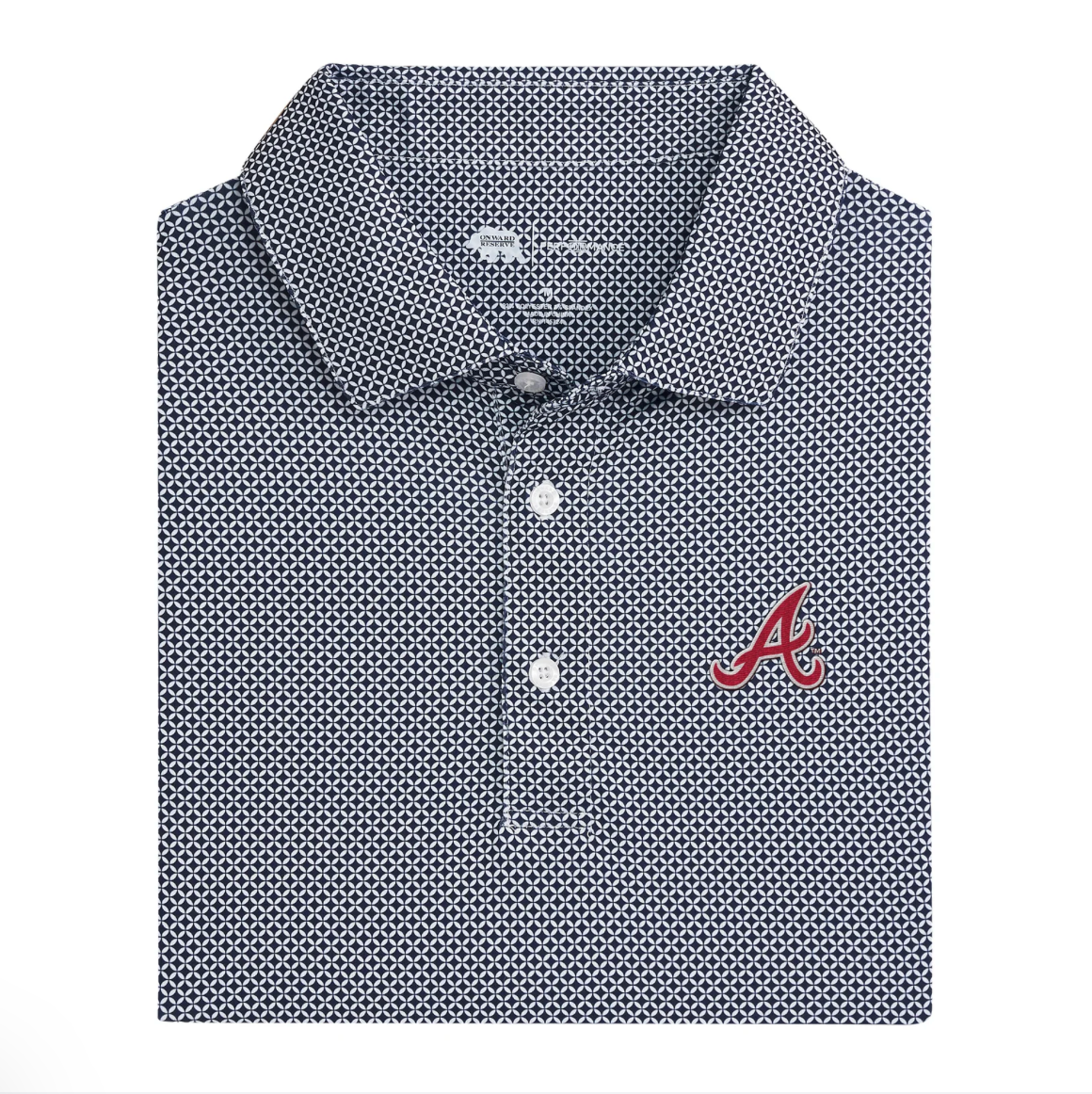 Braves Script A Outline Home Team Printed Performance Polo