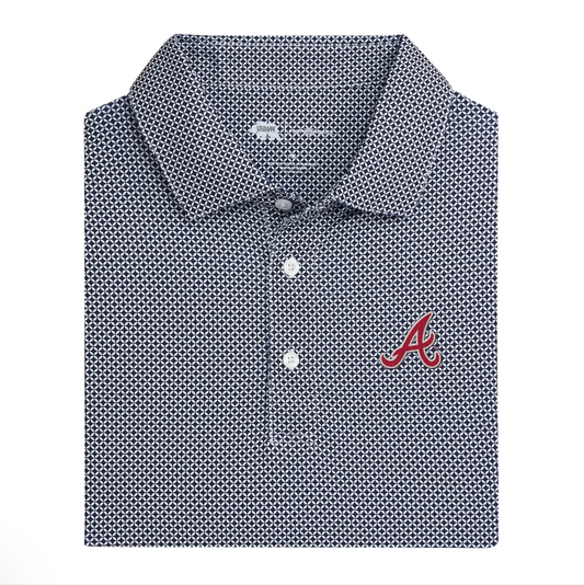 Braves Script A Outline Home Team Printed Performance Polo