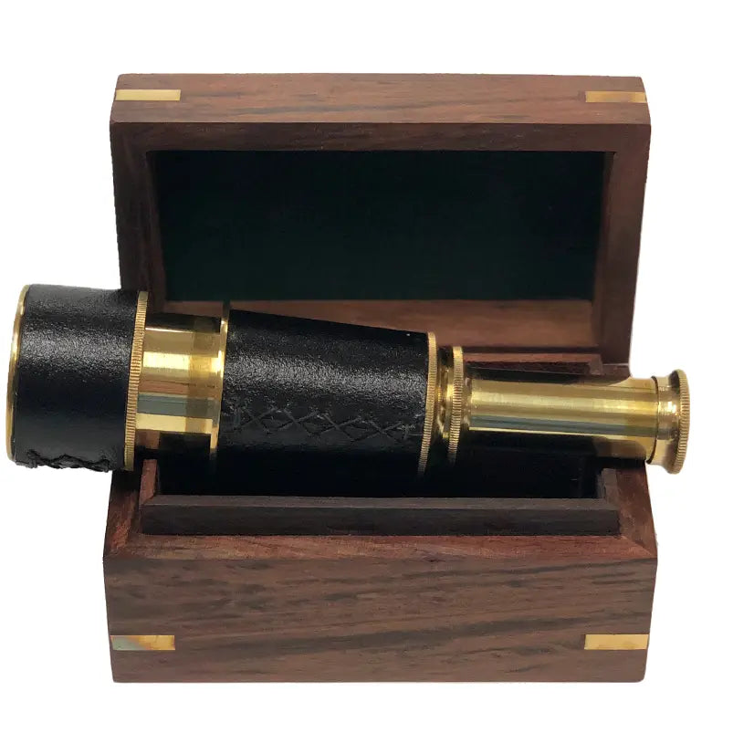Brass Leather-Wrapped Telescope