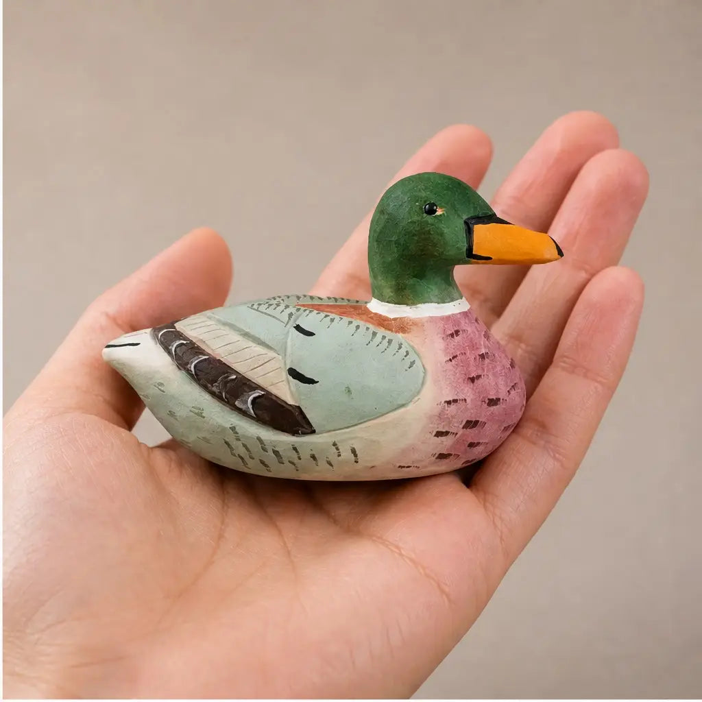 Basswood Duck Figurine