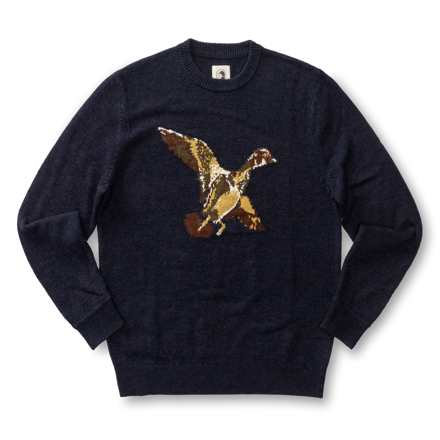 Flying Wood Duck Merino Crewneck Sweater