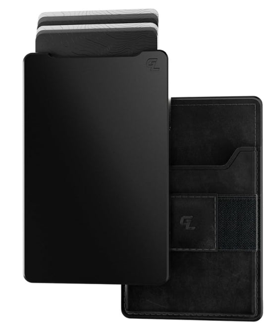 Groove Wallet M1 Gun Metal Black Leather Attachment