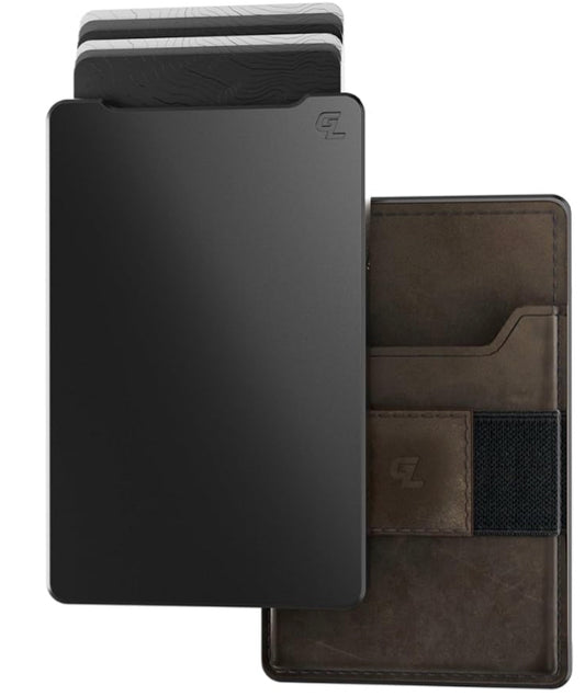 Groove Wallet M1 Gun Metal Brown Leather Attachment